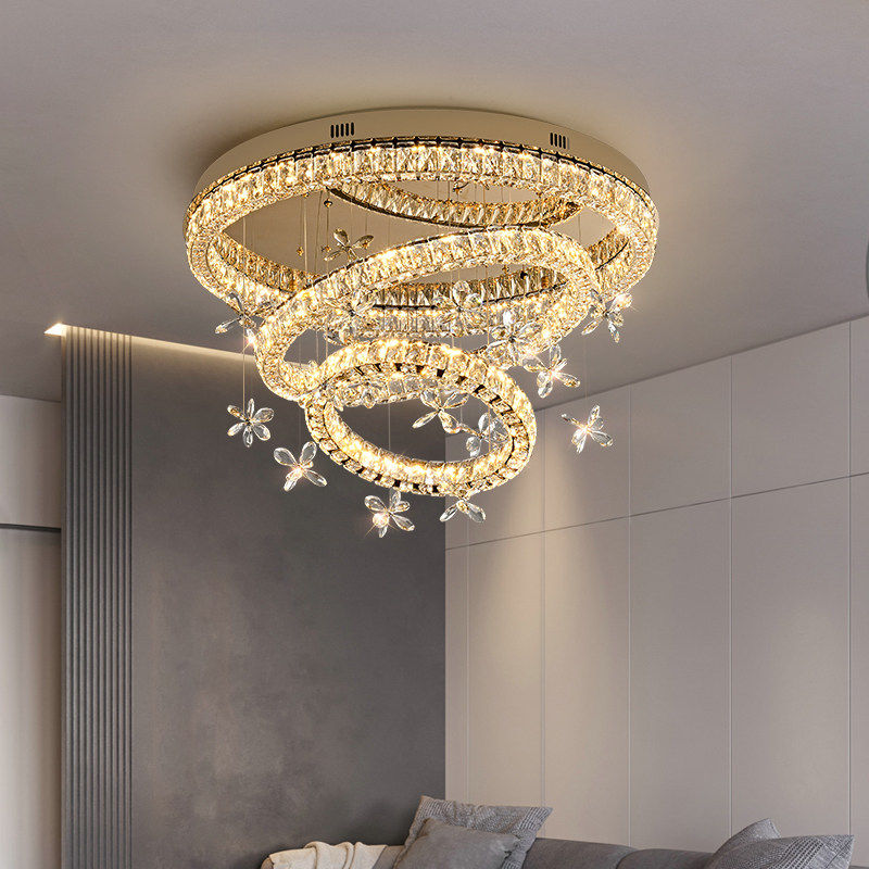 2026 новый круглый хрустальный потолочный светильник high-end sense of light роскошные итальянские современные минималистичные изысканные светильники в виде цветов высокого класса