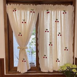 Curtain Accessories, Decorative Trinkets, Cute Cherry Pom-Poms, DIY Brooches, Door Curtains, Bay Window Decorations, Hanging Ornaments
