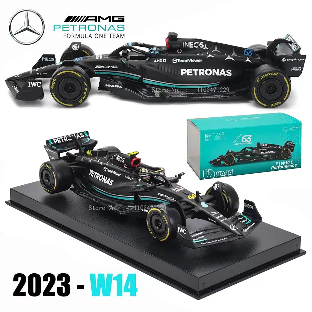 Bburago 1:43 W14 2024 44# Hamilton Mercedes-AMG Petronas F1
