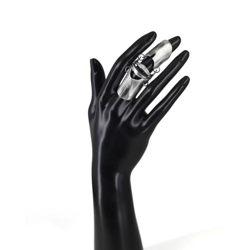 Handmade Armor Ring with Joint Design, Avant-Garde Niche Silver-Plated Open Ring, Unisex Handmade Armor Ring with Joint Design, Avant-Garde Niche Silver-Plated Open Ring, Unisex