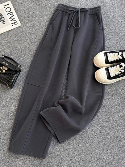 2025 Fashionable Two-Piece Casual Outfit Hooded Sweatshirt Spring and Autumn Sports Suit Women's New Stylish Wide-Leg Pants