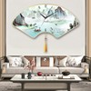 New Chinese-Style Silent Wall Clock for Home Living Room, Quartz Clock for Bedroom, Calendar Clock, Fan-Shaped Creative Clock