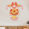 Fortune God Wall Clock for Living Room, New Chinese Style Home Clock, Swinging Clock, Festive Quartz Clock, Creative Housewarming Wall Clock
