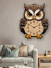 Owl Wall Clock Cartoon Creative Living Room Dining Table Clock Wall Decoration Silent No-Drill Personalized Simple Clock