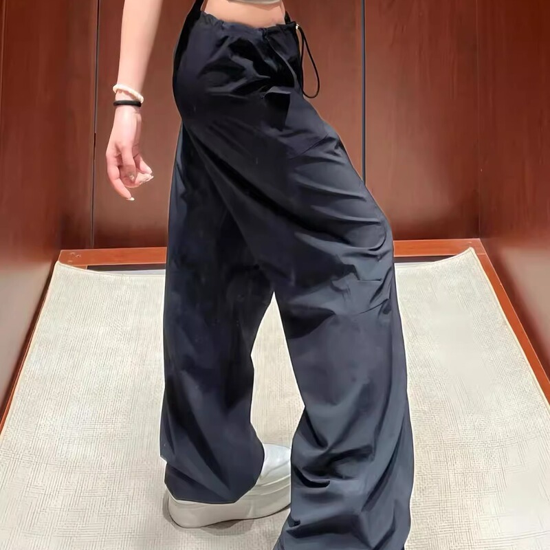 Correct Version】American-Style Drawstring Pocket Paratrooper Pants, Fitness Sports Jogger Cargo Pants, Quick-Drying Casual Wide-Leg Pants Correct Version】American-Style Drawstring Pocket Paratrooper Pants, Fitness Sports Jogger Cargo Pants, Quick-Drying Casual Wide-Leg Pants