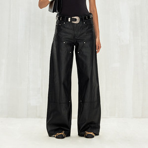 Cdou A6 (Ranger) Waxed Denim Lumberjack Pants, Black, Loose Fit, Straight Leg, Vintage Modern Versatile