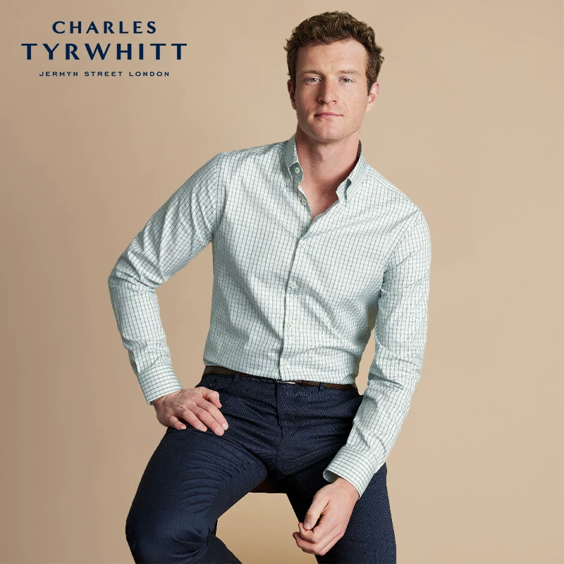[BRAND CHARLES TYRWHITT] Рукоять пистолета, рубашка, Slim Fit