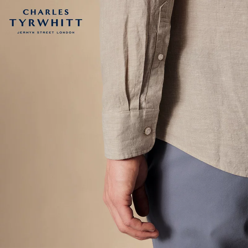 CHARLES TYRWHITT Charlotte tilbury, летняя мягкая дышащая рубашка, slim fit