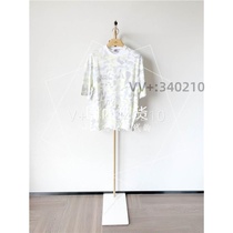 (Qingxinguoxian mens and womens camouflage shirt spliced ​​cotton short-sleeved round neck top