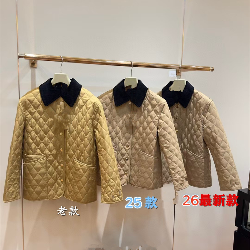 Popular Real-Shot 26 Classic Bb Corduroy Lapel R Diamond Plaid Cotton Jacket Gold Armor Cotton Coat