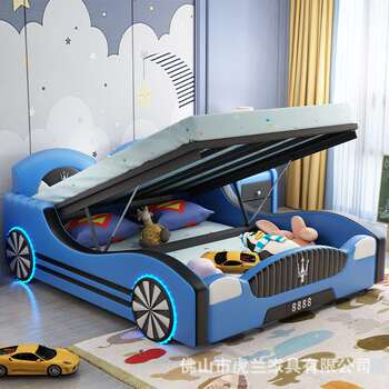 Children's bed car bed children's car lathe sports car bed racing bed boy single bed 1.2m 1.35m soft bed