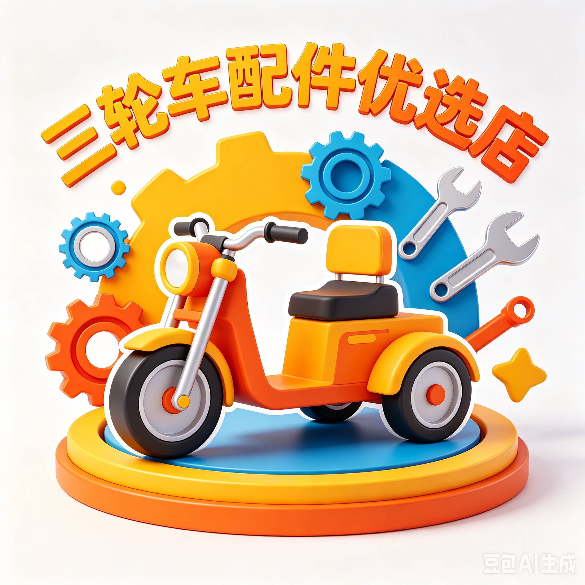 三轮车配件优选店的LOGO