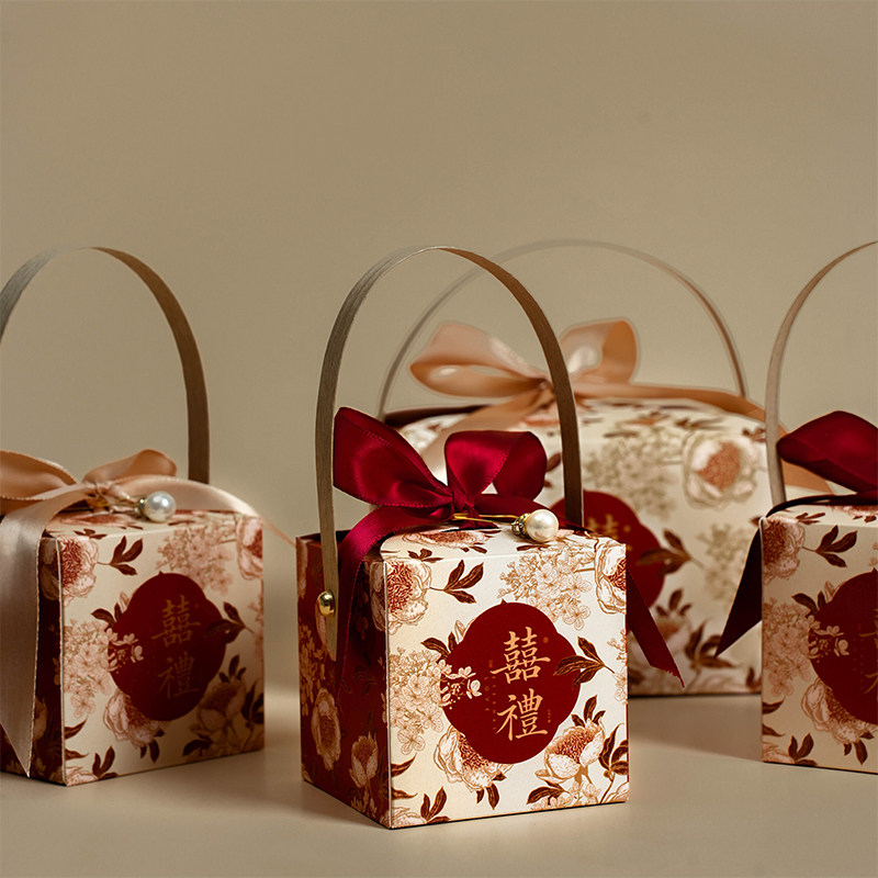 2025年新スタイル高級手持ちキャンディボックス、結婚式用スペシャルキャンディバッグ、ギフトボックス、空箱