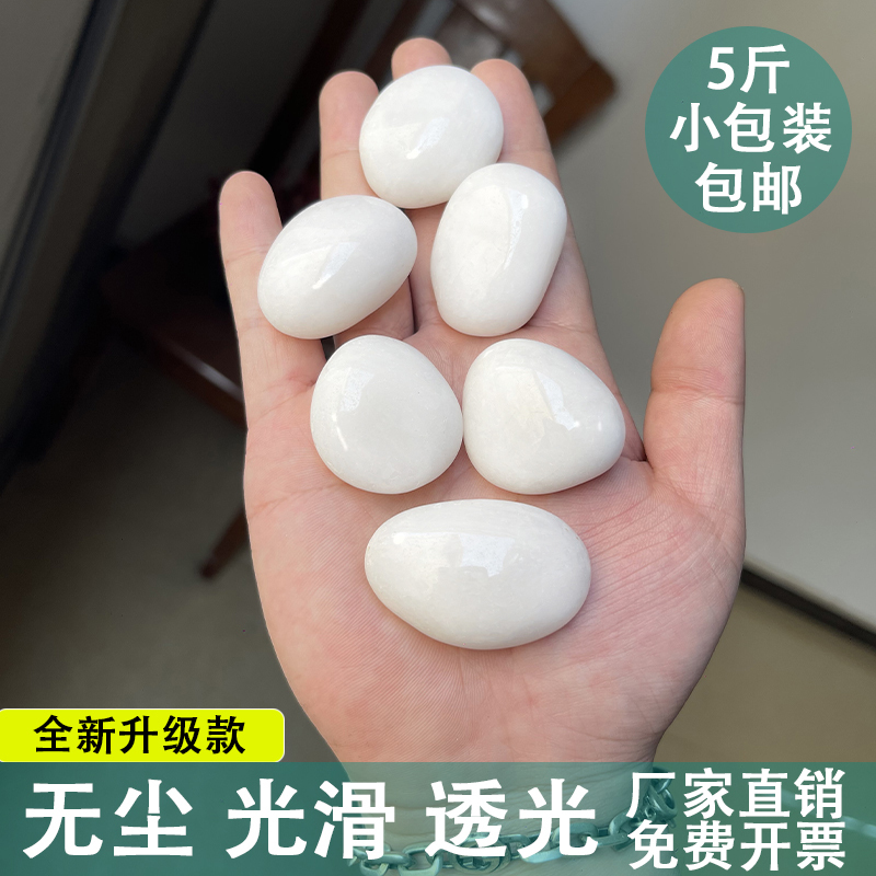 White Pebbles for Growing Flowers, Hydroponic Tulips, Dust-Free Natural Raw Stone, Potted Plant Decoration, Fish Tank Feng Shui Stone