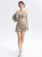 Sports Short Skirt, Tennis Skirt, Women's Summer Yoga Skirt Pants, High-Waisted, Tummy Control, Hip-Covering, Badminton Running Skirt, Fitness