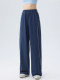 Color-Blocked Quick-Dry Women's Sports Pants with Drawstring, Straight-Leg Running and Fitness Pants, Loose Fit, Slimming, Versatile Casual Pants with Stretch