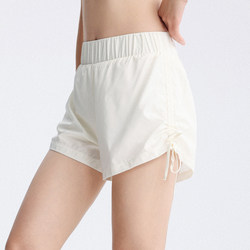 White Quick-Drying Shorts for Women, Anti-Exposure, Beautiful Outfit, Breathable Yoga Fitness Pants, Running Training, Summer Thin Style