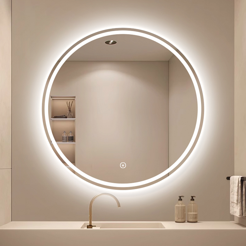 Smart Round Mirror Bathroom Mirror with Touch Screen, Light-Up, Defogging, Led with Light, Bathroom Mirror, Wall-Mounted Round Bathroom Mirror Smart Round Mirror Bathroom Mirror with Touch Screen, Light-Up, Defogging, Led with Light, Bathroom Mirror, Wall-Mounted Round Bathroom Mirror