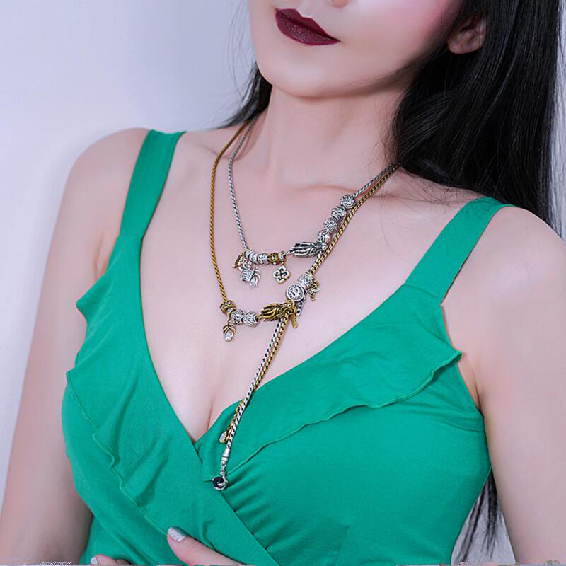 Goddesscheng Niber Dragon Root's Ring Series Goddess Dragon Chain Tail Pendant with Beads Goddesscheng Niber Dragon Root's Ring Series Goddess Dragon Chain Tail Pendant with Beads