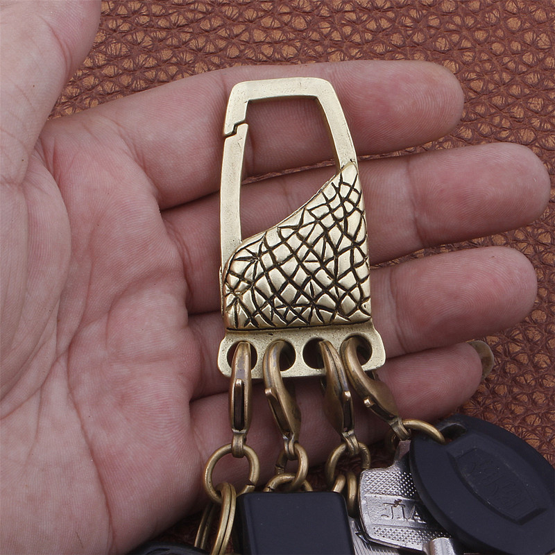 Car Keychain Hanging String, Pure Brass, Multifunctional Waist Car Pendant, Creative Jewelry Gift for Men, Women and Children