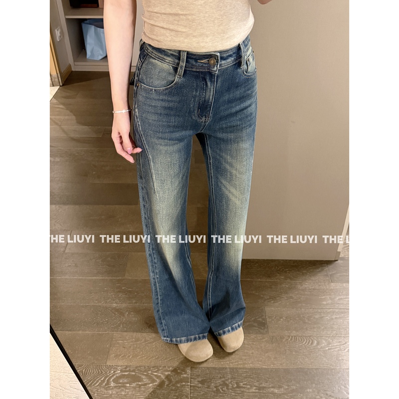 【Liuyi】King of Jeans~ Autumn Four-Way Stretch Slimming Flared Soft Denim Pants 68052