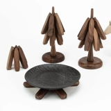 Обеденная тарелка, деревянная посуда из натурального дерева, защита от ожогов, изысканный стиль