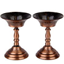 Chinese alloy candle holder retro candle holder small needle lamp lotus lamp pair