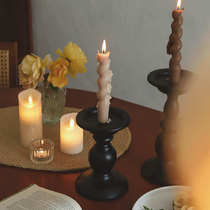 Suzhou retro atmosphere artist black branch outfit American style ornaments candlestick dining table soft decoration iron sense