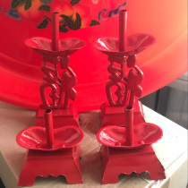Mid-Autumn Festival Moon Worshiping Mother Chaoshan Buddha Candle Holder Bamboo Stick Candle Holder Candle Ancient Alloy Inserted Bamboo Leg Candle Red Candle Holder