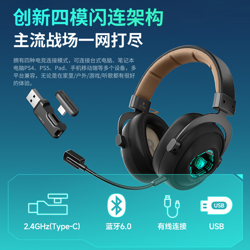 赛德斯狩811Pro头戴式耳机电竞游戏专用无线蓝牙款电脑耳麦三角洲 5