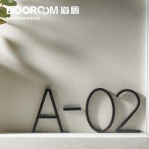 Daulu zinc alloy suspended number letter house number room number black apartment hotel villa room number