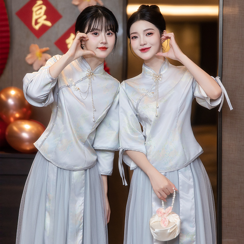 Bridesmaid Dress for Women 2026 New Champagne Color Bridesmaid Dress Can Be Worn Casually Sister Dress Bridesmaid Group New Chinese Style Autumn Bridesmaid Dress for Women 2026 New Champagne Color Bridesmaid Dress Can Be Worn Casually Sister Dress Bridesmaid Group New Chinese Style Autumn