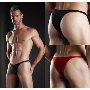 Men's Underwear, Half-Coverage Sports Thin Ice Silk Briefs, Low-Waist Sexy Youth Bikini Thong T-Pants for Men