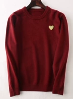 Бордовый круглый вырез + золотое сердце