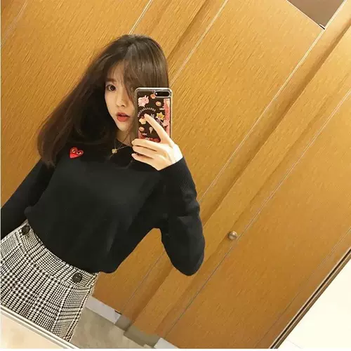 Шерстяной трикотажный свитер подходит для мужчин и женщин для влюбленных, круглый воротник