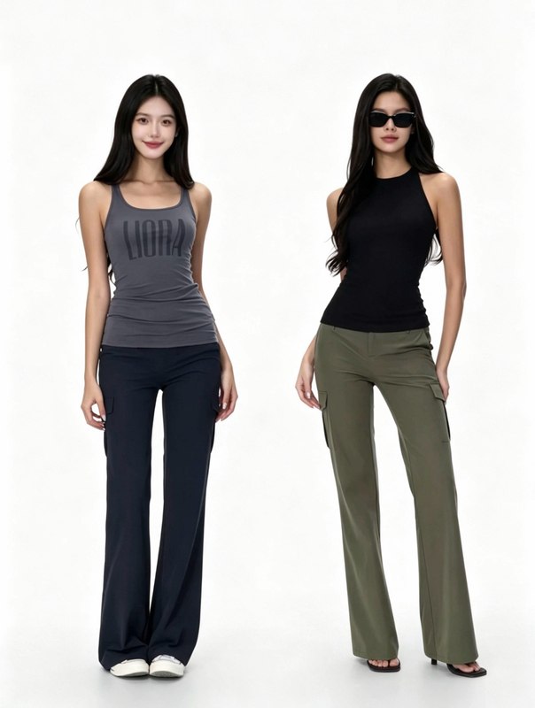 Jim Kennet Thin Low-Waist Stretch Slim-Fit Flared Work Pants Retro Hot Girl Basic Versatile Casual Long Pants