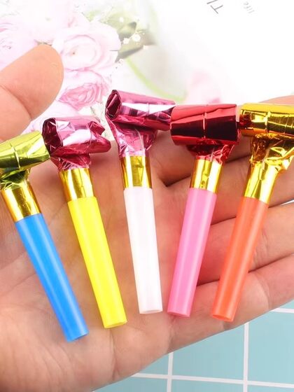 会叫的金丝口哨气球大小儿童卡通玩具吹龙吹吹卷生日派对哨子喇叭