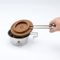 Komen Sherra cup lid S-MG outdoor camping black walnut bowl lid universal picnic anti-scalding solid wood mat