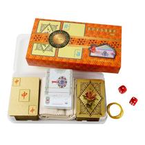 PVC waterproof plastic playing cards mahjong playing cards full plastic frosted portable mahjong playing cards come with dice storage bag