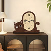 Card Yue Cat Clock Cartoon Living Room Creative Clock Bedroom Bedside Silent Home Clock Table Clock