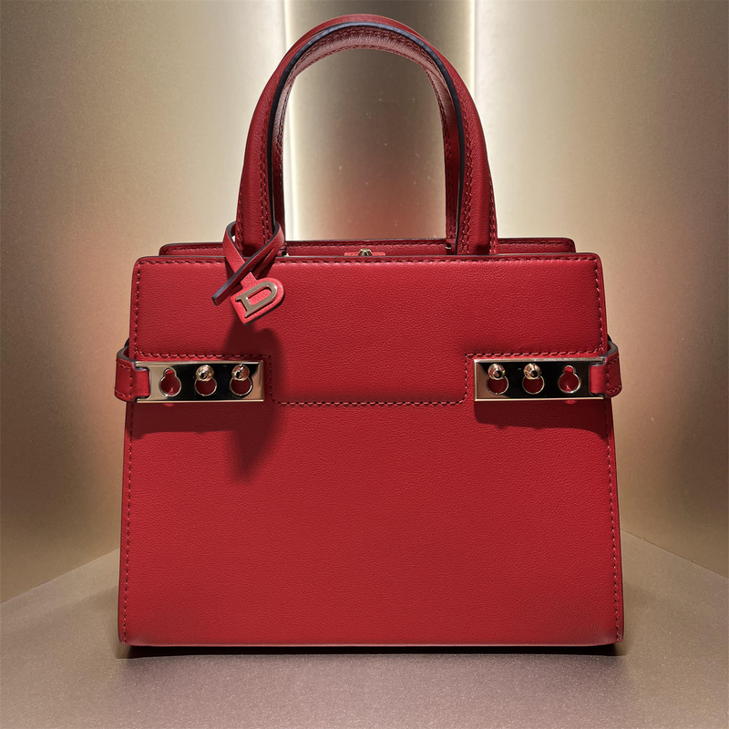 Delvaux Classic Lychee Pattern Cowhide Medium-Sized Handbag Shoulder Crossbody Bag for Women Delvaux Classic Lychee Pattern Cowhide Medium-Sized Handbag Shoulder Crossbody Bag for Women