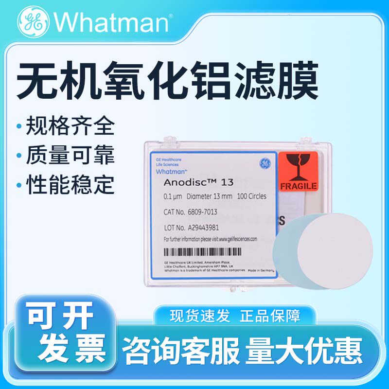 whatman无机氧化铝滤膜AAO双通道过滤膜纳米材料孔径无机膜AAO膜