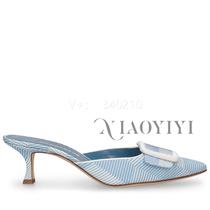 Malatang 20% ​​off Manolo Blahnik womens mules 5cm Maysalebi pointed toe high heels European