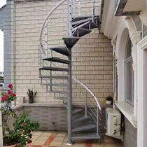 Thickened outdoor center column spiral staircase outdoor loft duplex staircase wrought iron overall fire anti-skid plate custom direct sale