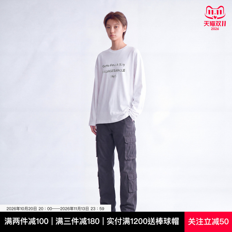Salvages New Long-Sleeved Heavyweight High-End International Brand T-Shirt