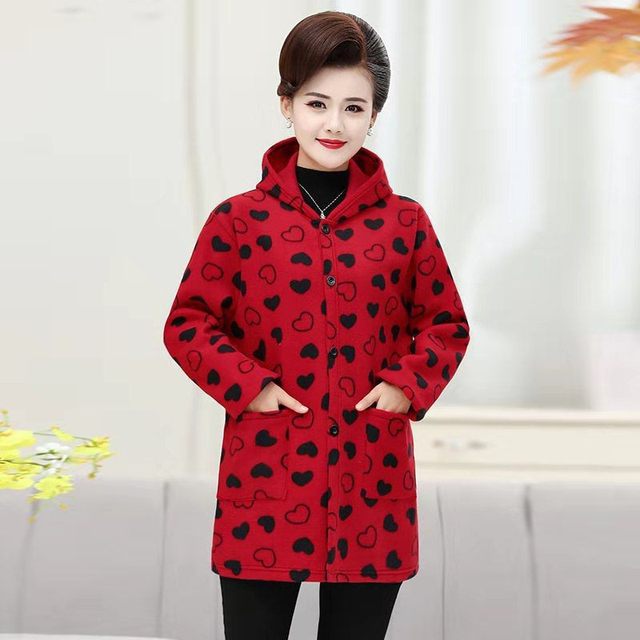 2021 New Style Fleece-Lined Thick Short Winter Flannel Long-Sleeve Fashion Coat for Adult Women and Mothers