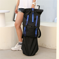 Large-capacity skateboard bag double-warped storage bag mens and womens backpack road rush board bag protective gear canvas bag surfboard bag