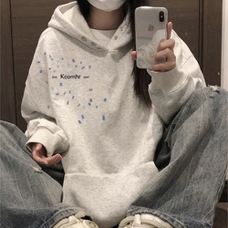 Zhap450G Heavyweight Pure Cotton Double-Button Hooded Sweatshirt for Women, 2025 Winter, Unique and Stylish Top