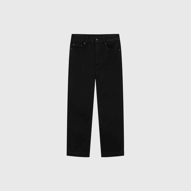 Filgood New Black Cropped Jeans, Mid-Waist Slim Fit Straight Style, Stretchy Fg06J05 Filgood New Black Cropped Jeans, Mid-Waist Slim Fit Straight Style, Stretchy Fg06J05