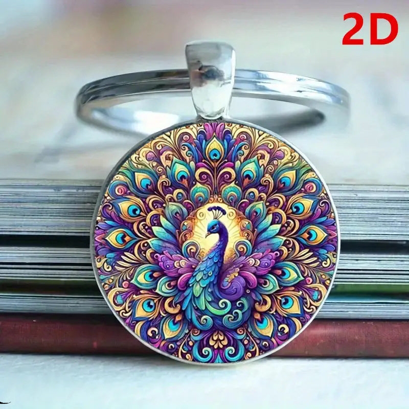 Cross-Border New Style Peacock Keychain Pendant Creative Personalized Key Chain Ring Bag Accessory Hanging Ornament Small Gift